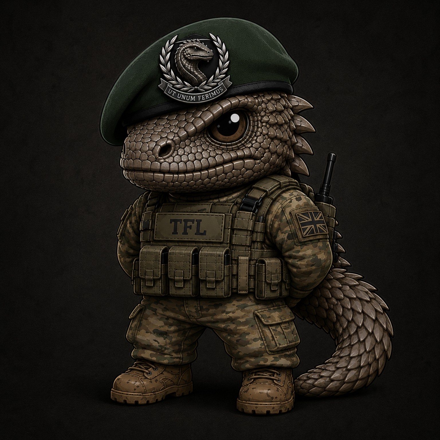 The Task Force Lizard chibi operator in British tactical kit